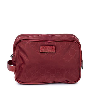 Gucci Toiletry Pouch in Red Guccissima Nylon Canvas